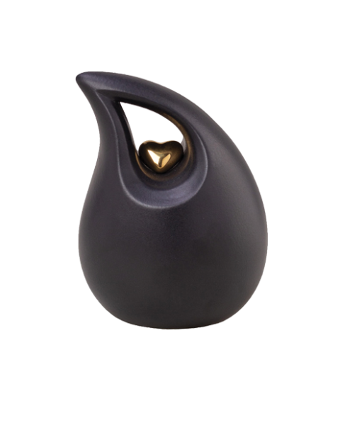 Teardrop Heart Satin Grey Keepsake